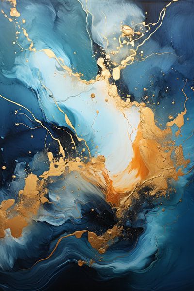 Universe in gold and blue by Dunto Venaar