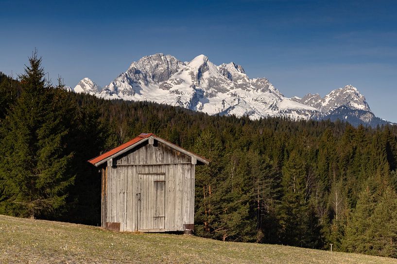 View from the mogul meadows to Alpspitze and Zugspitze by Andreas Müller