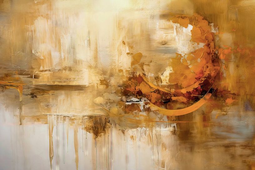 Beige Terrakotta Abstrakt - Beruhigende Malerei von Joriali Abstrakte Kunst