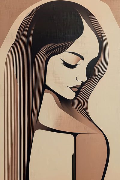 Frau abstrakt in Brauntönen von Imagine
