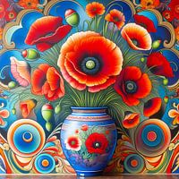 Rote Mohnblumen in einer Vase