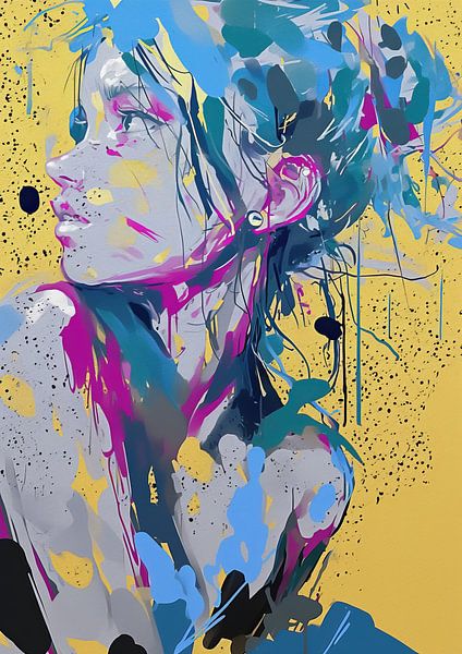 Vrouw van Abstract Schilderij