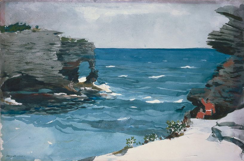 Winslow Homer-Rocky Shore, Bermudes par finemasterpiece