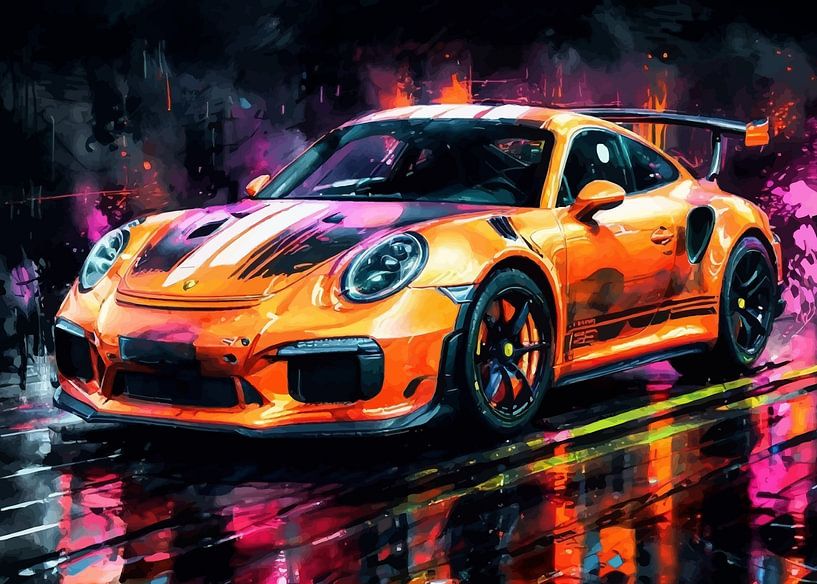 Porsche 911 GT3 RS Lava Orange Neon par MIROKKU