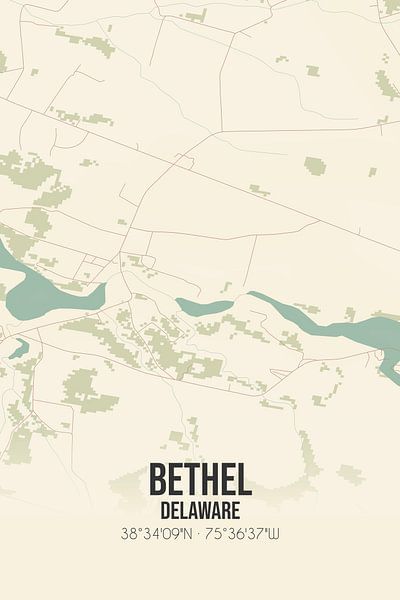 Carte ancienne de Bethel (Delaware), USA. par Affiches de lieux