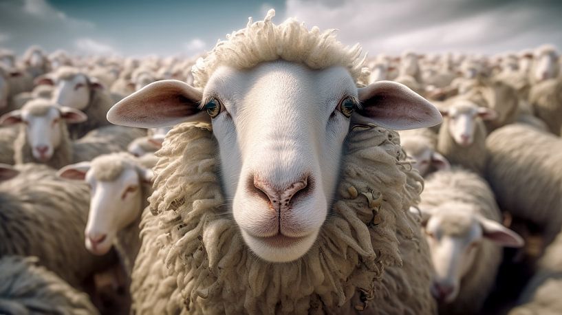 Schafe in der Herde von Vlindertuin-Art