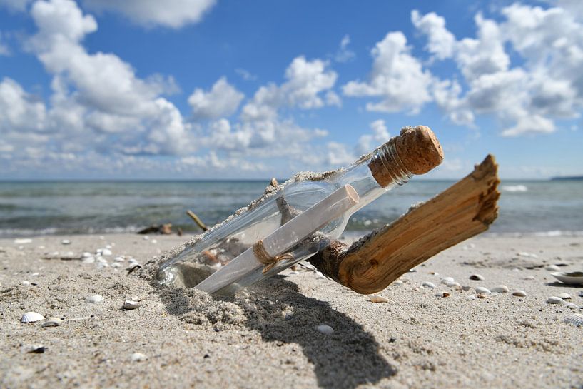 Message in a bottle on the Baltic coast by Mario Hoesel