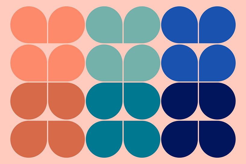 Boho tuin, moderne abstractie in herfstkleuren van Mad Dog Art