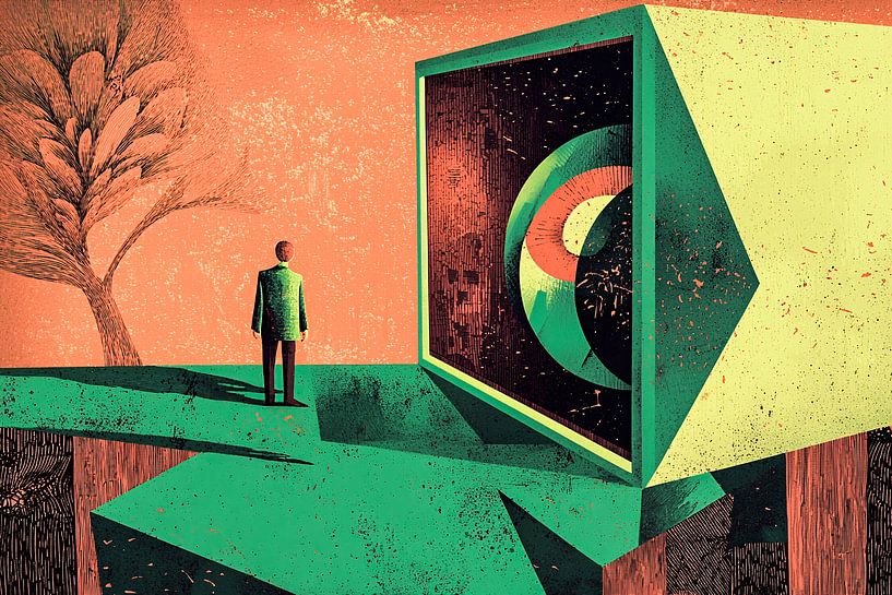 Surrealistische Landschaft mit Figur von Art & Soul Creations