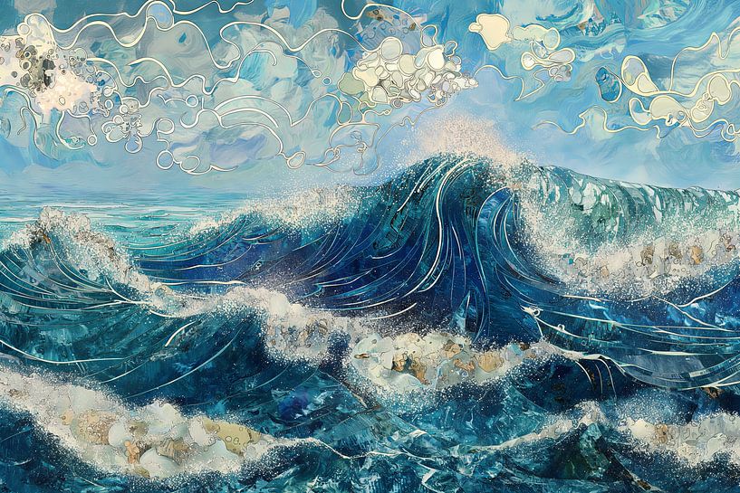 Gewelltes Meer abstrakt von Bert Nijholt