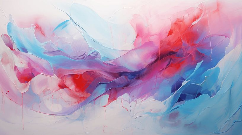 Abstract painting, red and blue textured pastel coloured art design background by Animaflora PicsStock