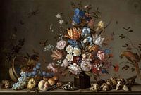 Nature morte avec panier de fruits, vase avec fleurs et coquillages, Balthasar van der Ast (vu chez 