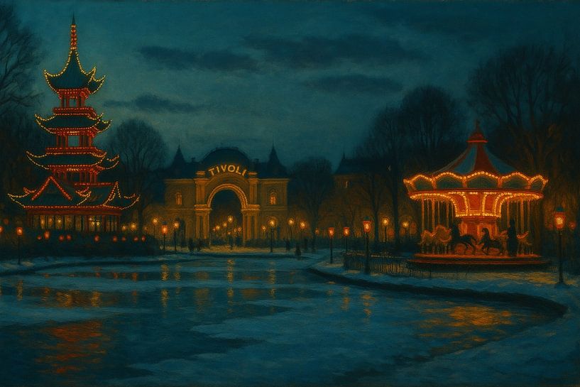 Copenhagen’s Tivoli Park by Night by Travel Shop