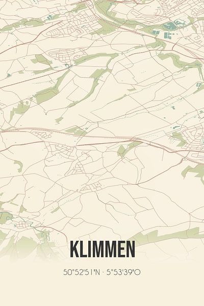 Vintage map of Klimmen (Limburg) by Prints of Place