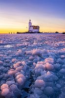 Sunrise at the lighthouse 'Paard van Marken' The Netherlands