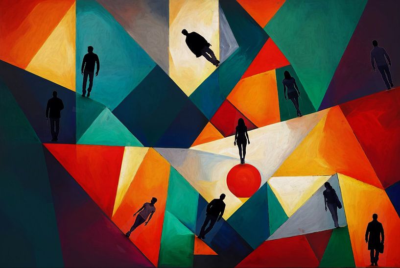 Silhouettes in Abstract Society by Arjen Roos