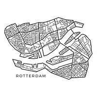 Karte von Rotterdam in Linien