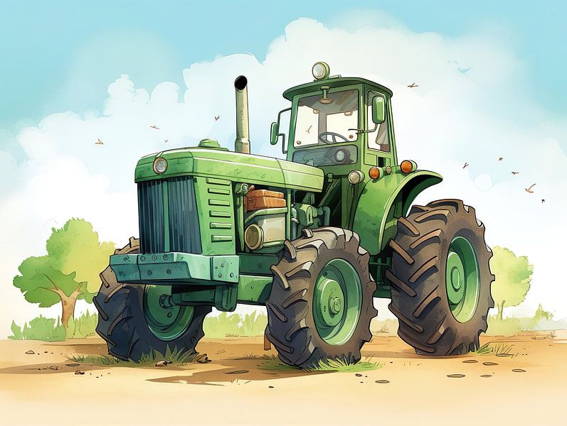 Tracteur vert par PixelPrestige