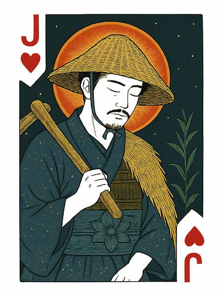 Valet de cœur - Paysan japonais par A.D. Digital ART