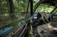 Der alte Simca ruht im Wald