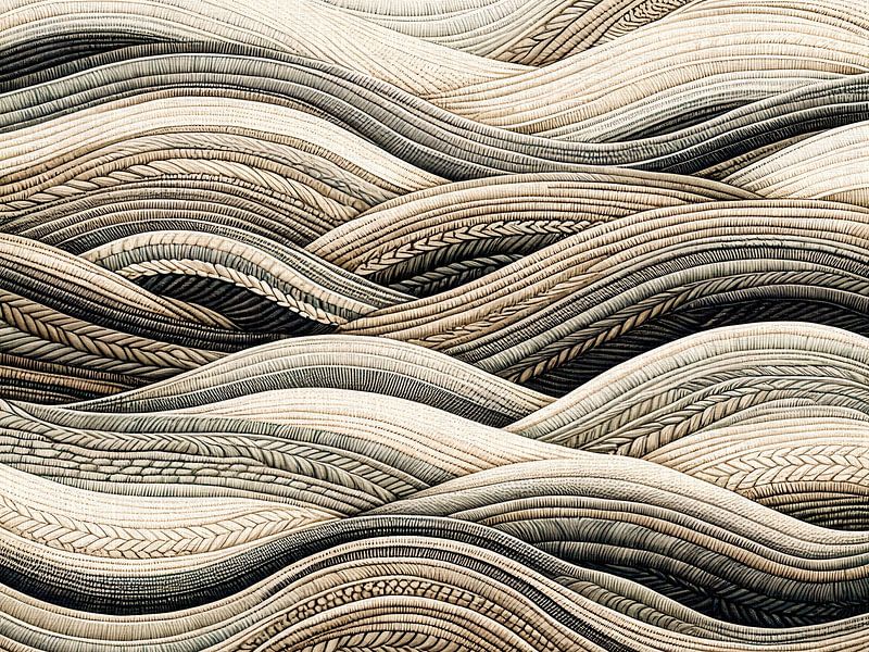 Nordic waves, modern Scandinavian textile art by Mad Dog Art
