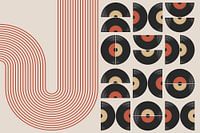 Rétro Vintage Musique Géométrie Art Vinyle Abstrait