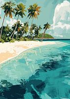 Idyllische tropische Strandlandschaft mit Palmen