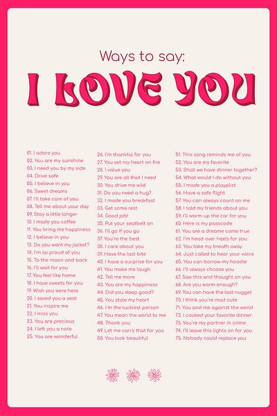 Ways to say : Je t'aime - Rose par Malou Studio