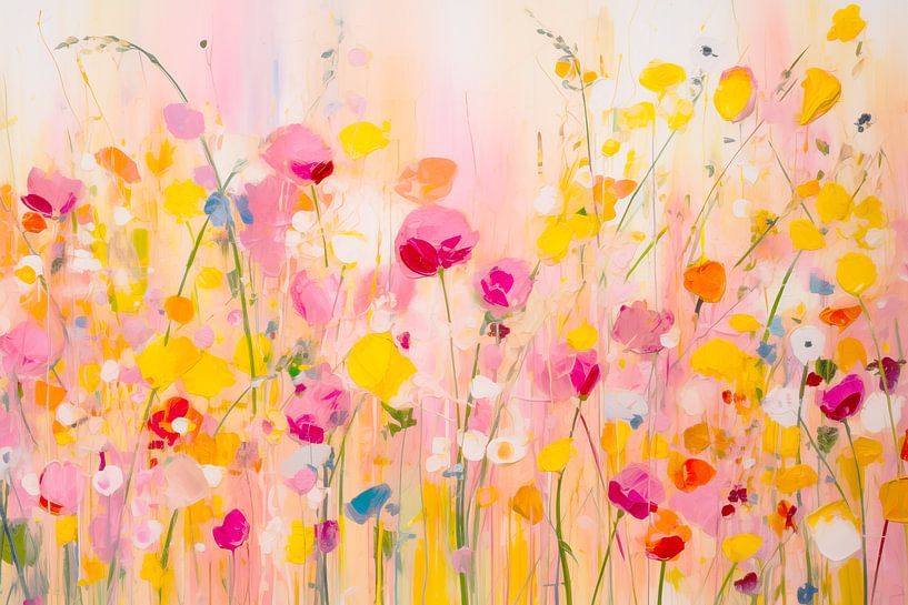 Mohn und Hahnenfuß, Blumenfeld von Caroline Guerain