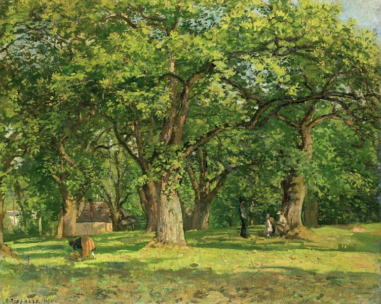 Camille Pissarro,La Foret, Wald von finemasterpiece