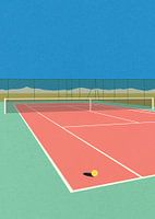 Court de tennis dans le désert