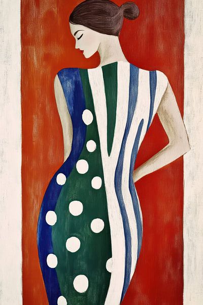 Dotted and striped dress by Franka Poulain