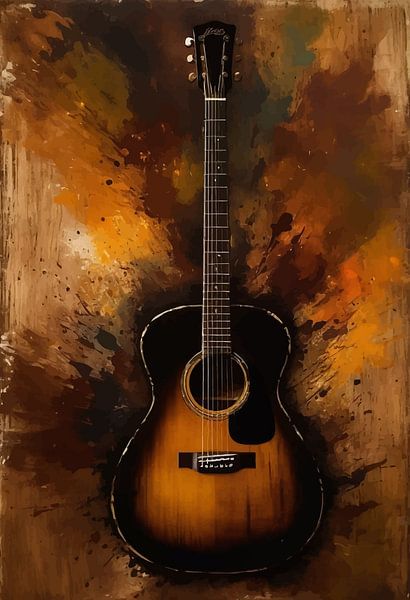Akustische Gitarre Abstrakte Kunst von MIROKKU