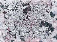 Karte von Mönchengladbach im stil 'White winter'