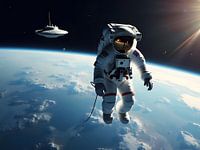 Astronaut takes spacewalk