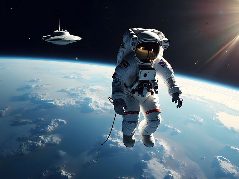 Un astronaute sort dans l'espace par Photufo