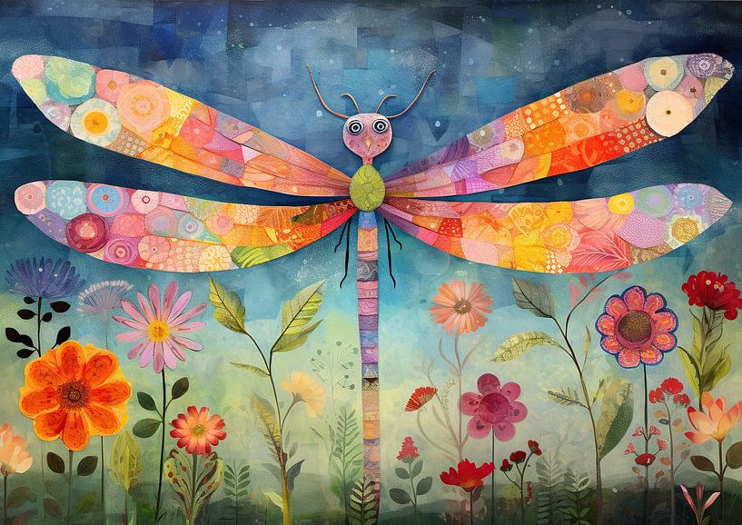 Blaue Libelle Kunst Gemälde von Wunderbare Kunst