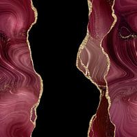 Burgundy & Gold Glitter Agate Texture 02