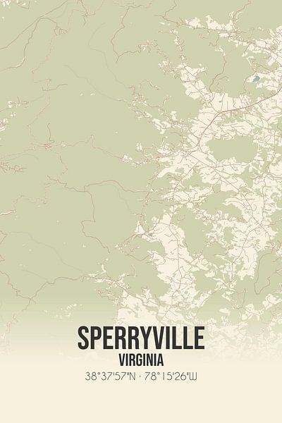 Alte Karte von Sperryville (Virginia), USA. von Ortsdrucke