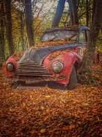 Vieux routier de la BMW rouge