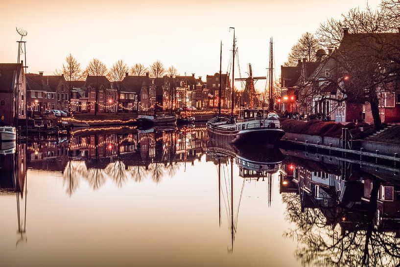 View of Dokkum from cycle bridge Crescent Gate by R Smallenbroek