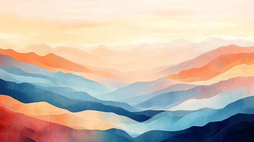 Fließende Berglandschaft in Pastell Nr.2 von Studio BB