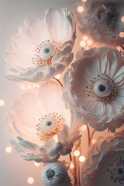 Fleurs roses pastel brillantes par Treechild