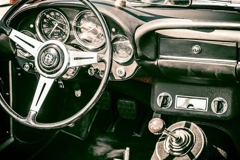 Classic Alfa Romeo 2600 Spider sports car dashboard by Sjoerd van der Wal Photography