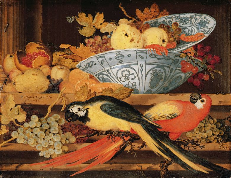 Balthasar van der Ast,Stilleben mit Obst und Aras, 1622 von finemasterpiece