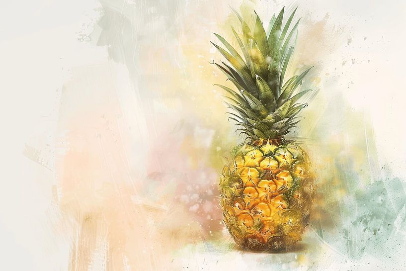 Aquarell Ananas von Poster Art Shop