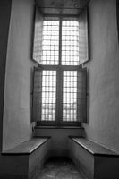 Castle windows.Muiderslot.Muiden.black-and-white
