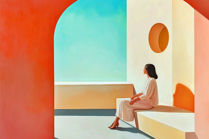 Frau auf Balkon von Harmannus Sijbring