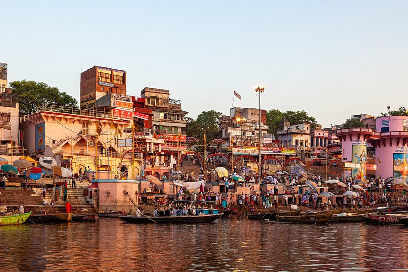 The ghats of Varanasi on the Ganges by Roland Brack