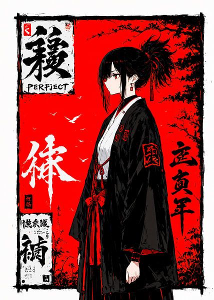 Anime Samurai Girl Japan by Ruzerin